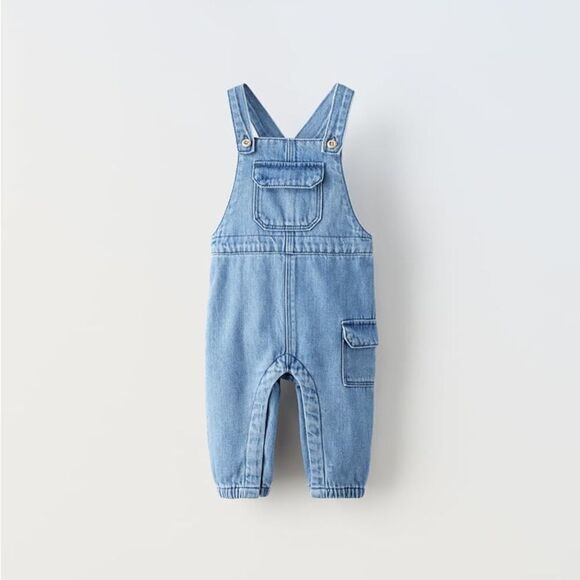 Zara Denim Overalls Jean 9-12 months NWT - Picture 2 of 8